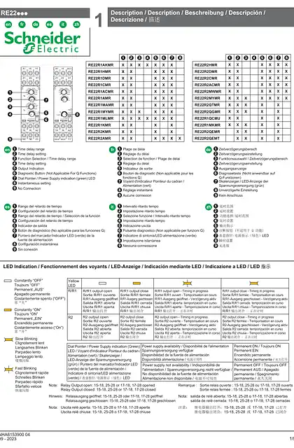 schneider施耐德RE22... Timing relays_ 说明书